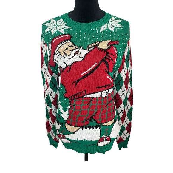 Ugly Christmas Sweater Other - UGLY CHRISTMAS SWEATER “GOLFING SANTA” HOLIDAY‎ FESTIVE MENS SIZE SMALL